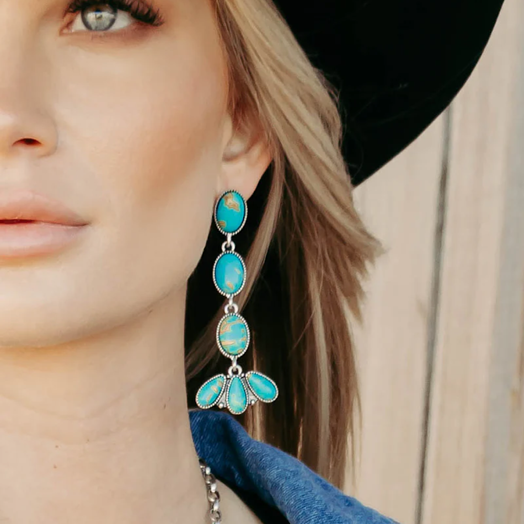 Cowgirl Turquoise Drop Earrings