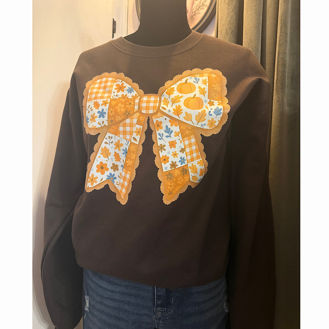 Pumpkin Patch Bow Crewneck