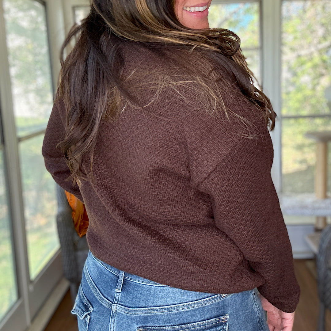 Mocha Check Sweater