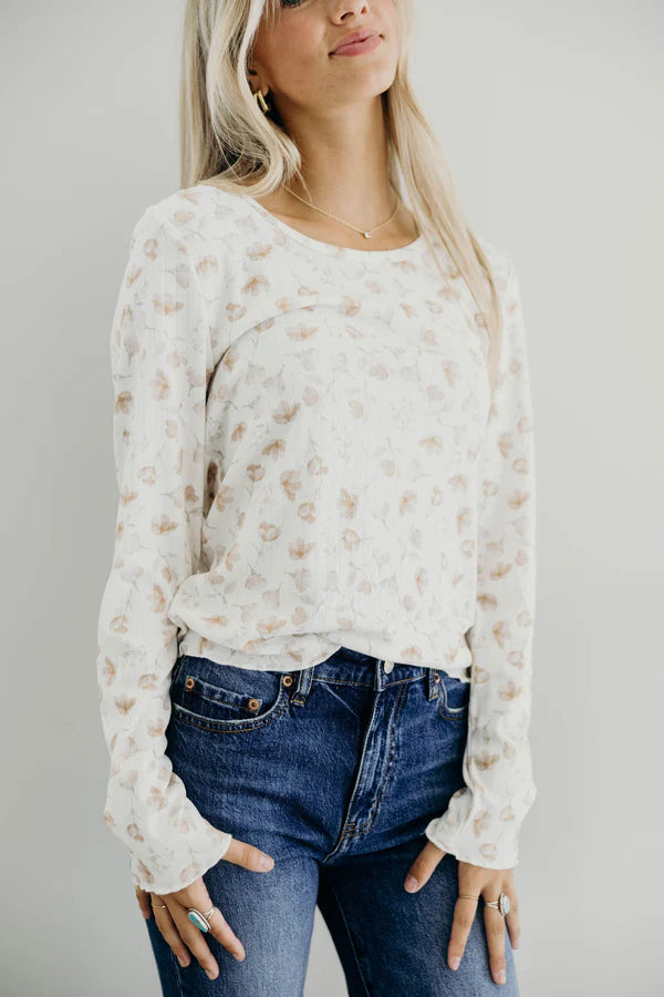 Autumn Rose Ribbed Top