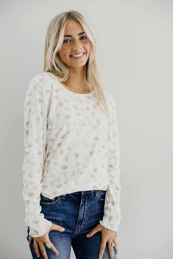 Autumn Rose Ribbed Top