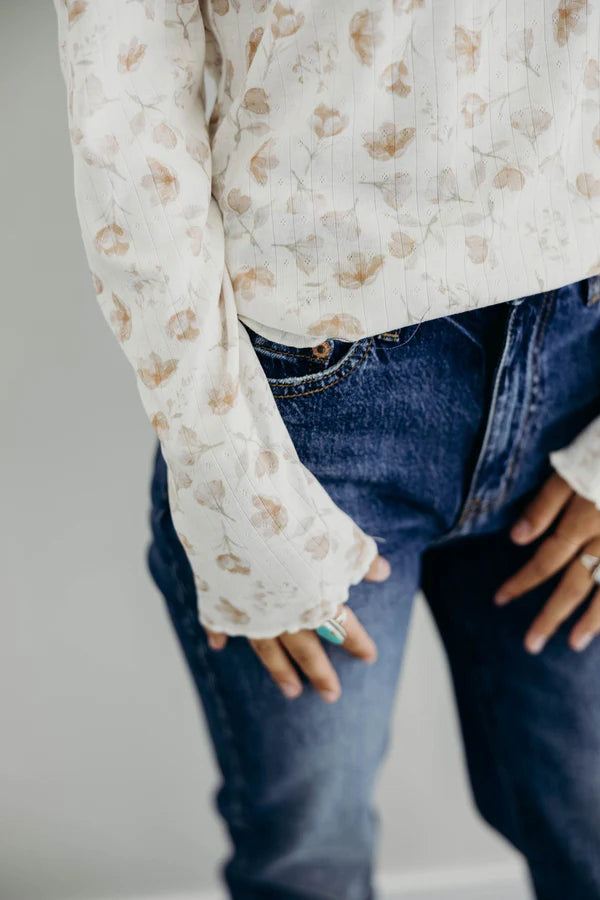 Autumn Rose Ribbed Top