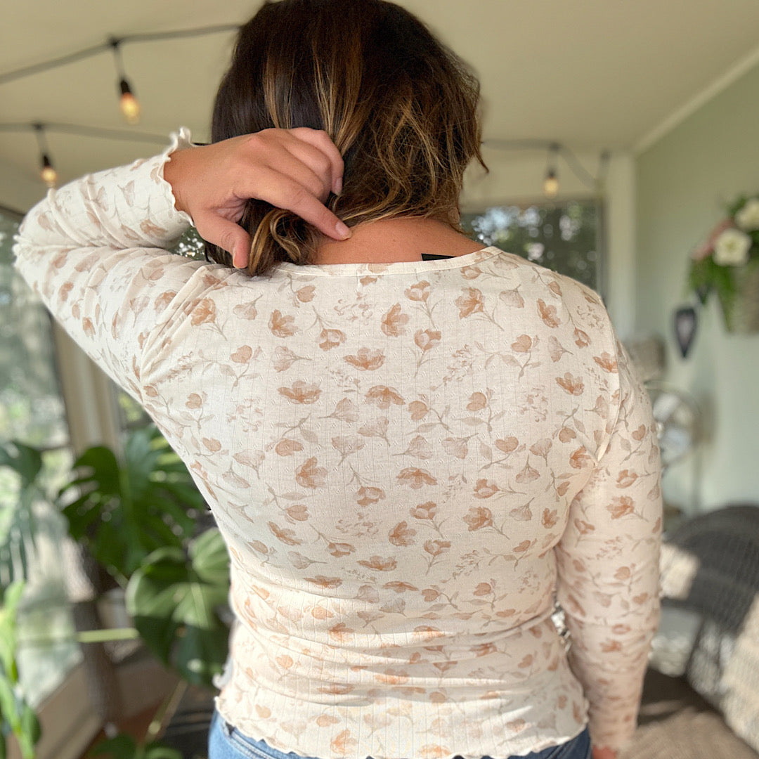 Autumn Rose Ribbed Top