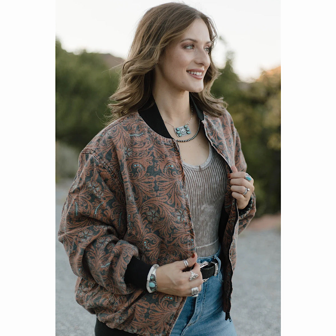 Turquoise Trails Bomber Jacket