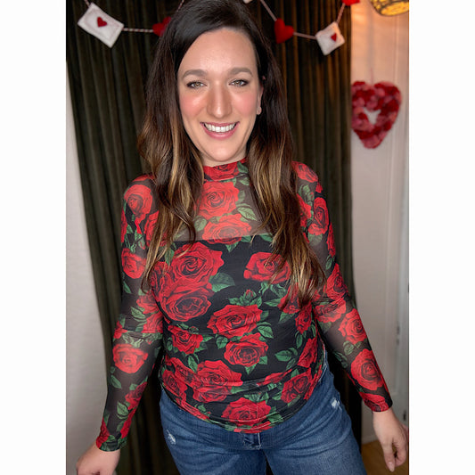 Rose of My Heart Mesh Top