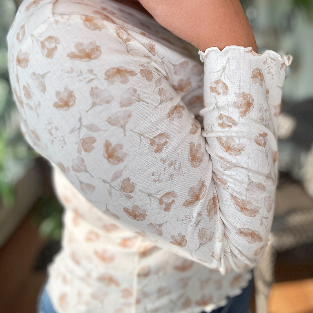 Autumn Rose Ribbed Top