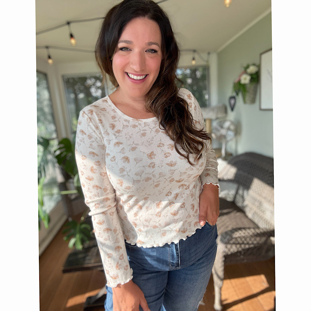 Autumn Rose Ribbed Top