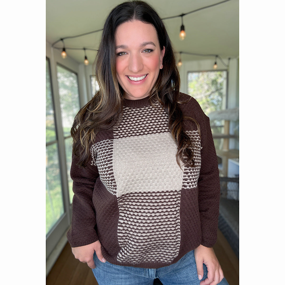 Mocha Check Sweater