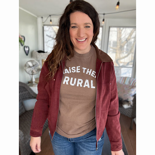 Vintage Maroon Denim Jacket