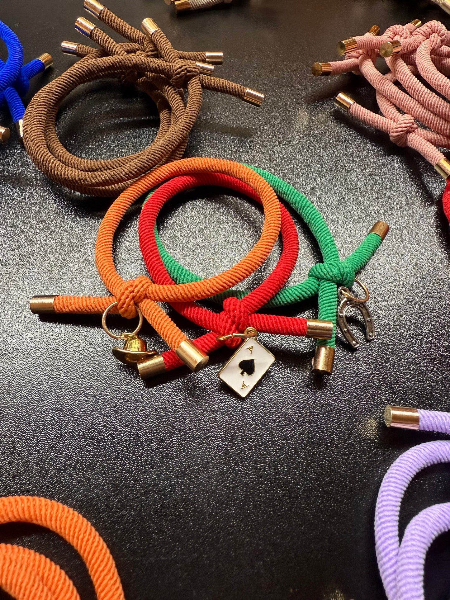 Customizable Charm Hair Tie Bracelets