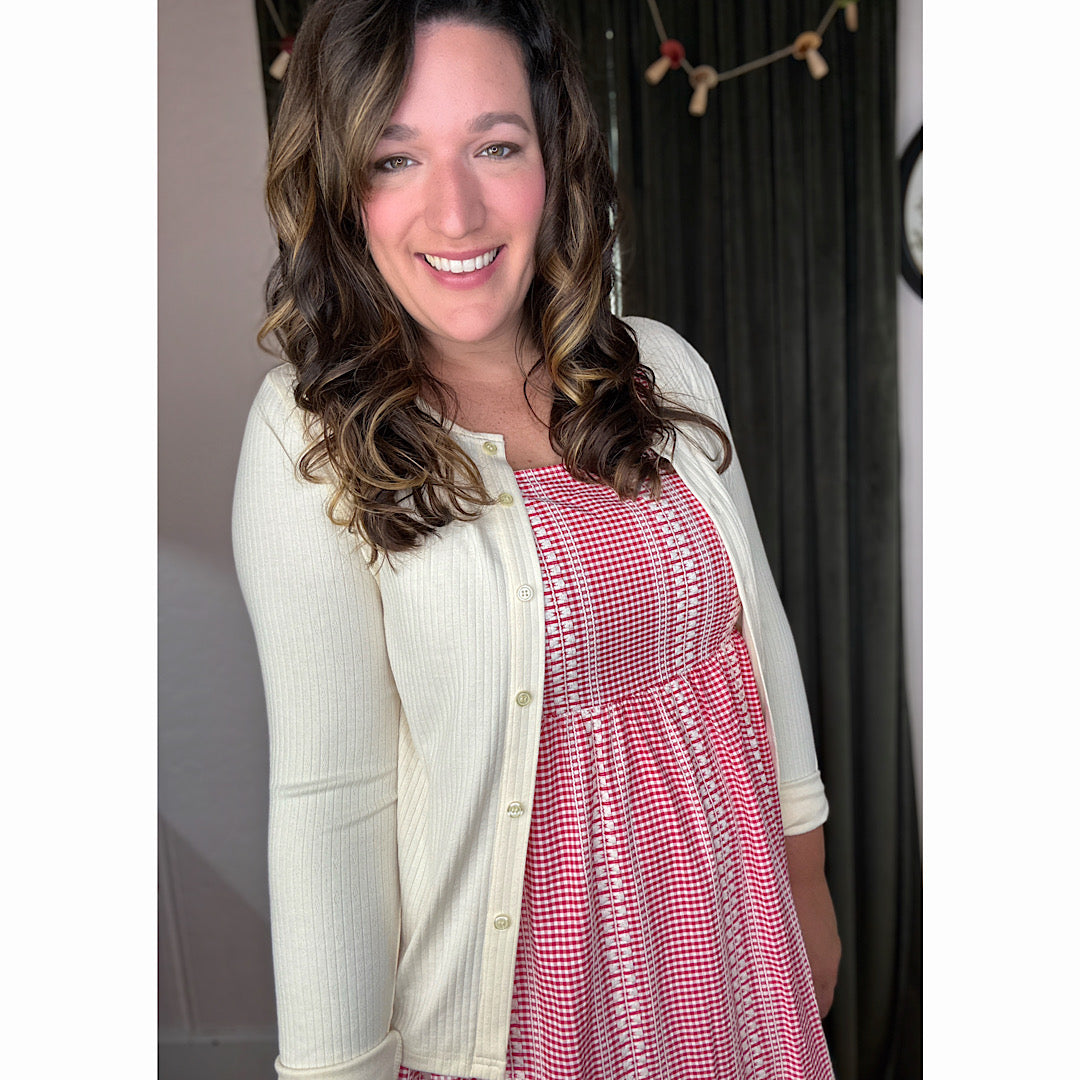 Butter Pointelle Button Cardigan