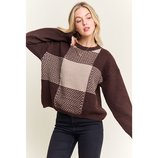 Mocha Check Sweater