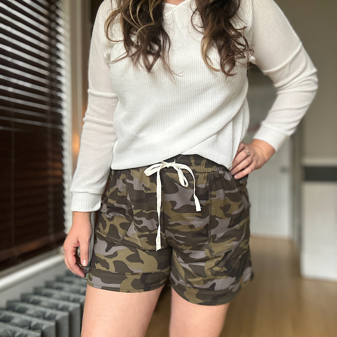 Camouflage Drawstring Shorts