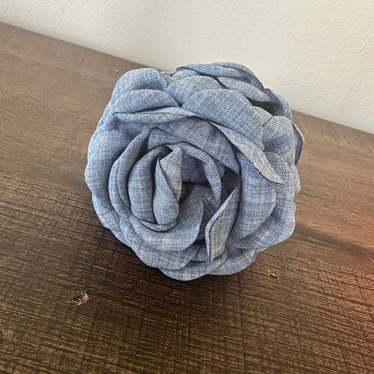 Denim Rose Claw Clip