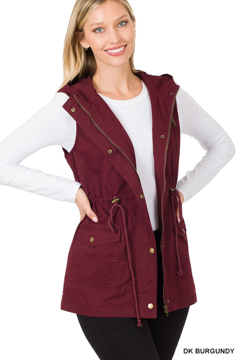 Maroon Hooded Vest