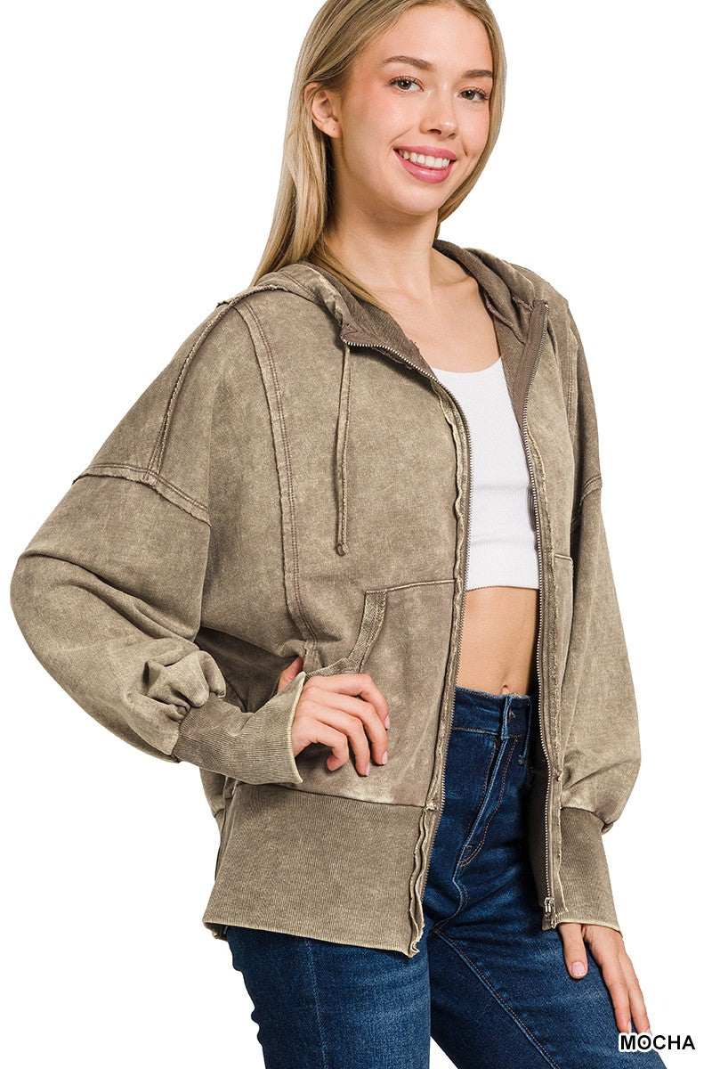 Mocha Zipped Hoodie