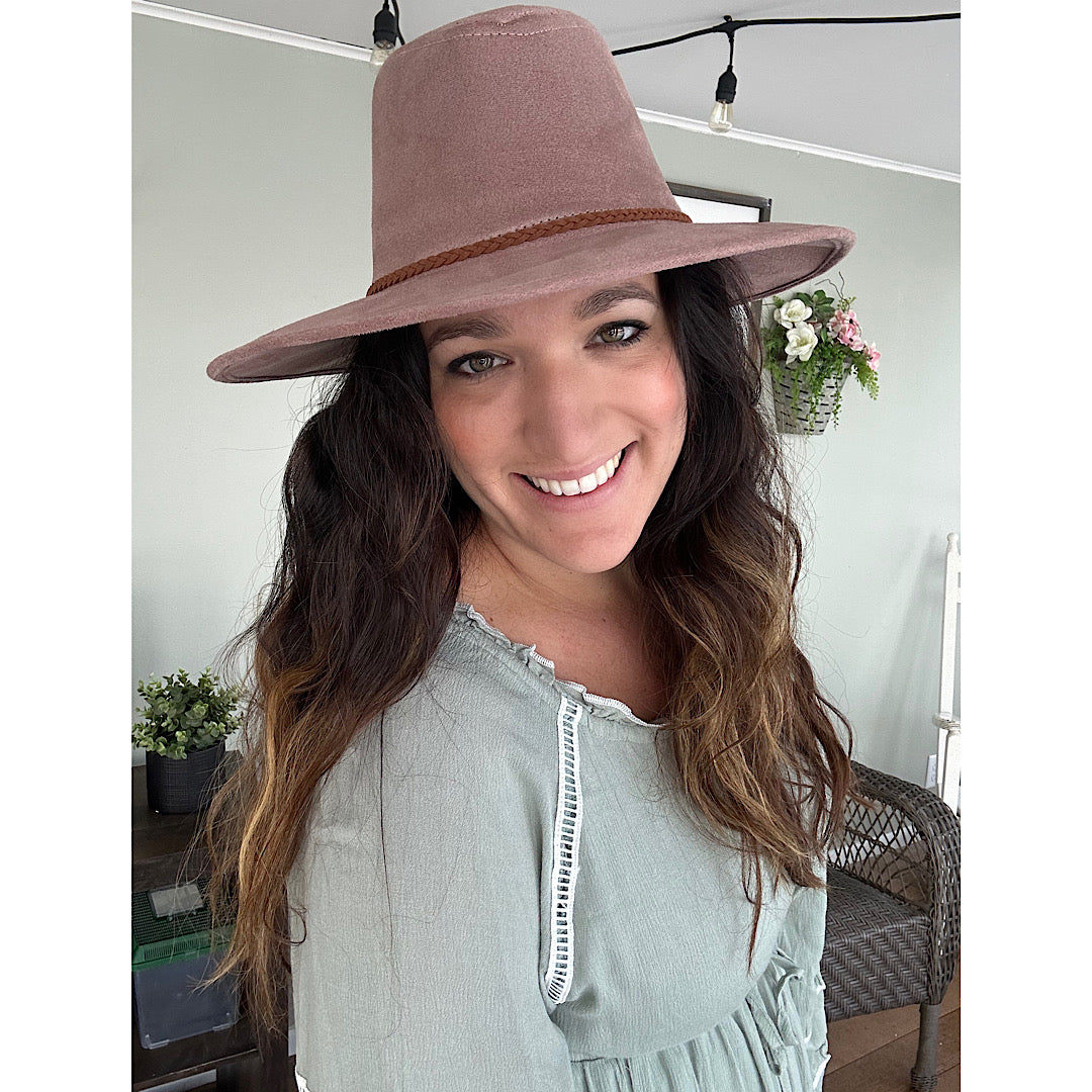 Mauve Brimmed Hat