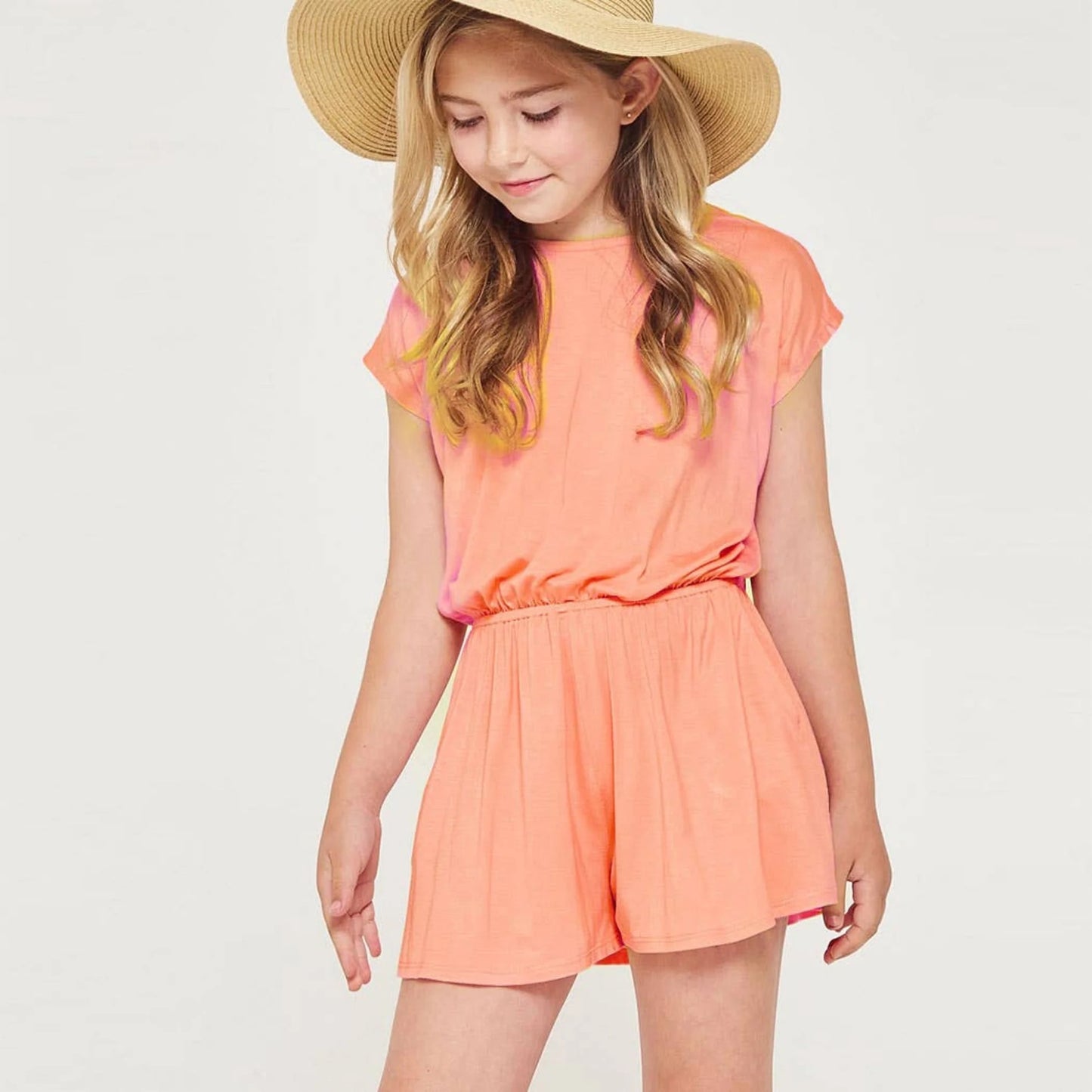 Youth Coral Skort Romper