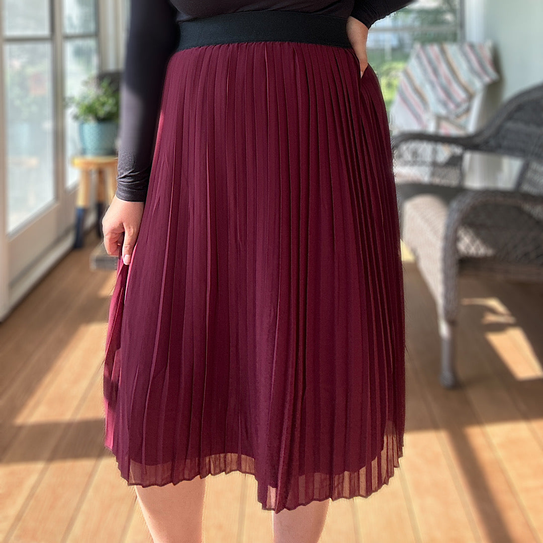 Pleated Midi Skirt