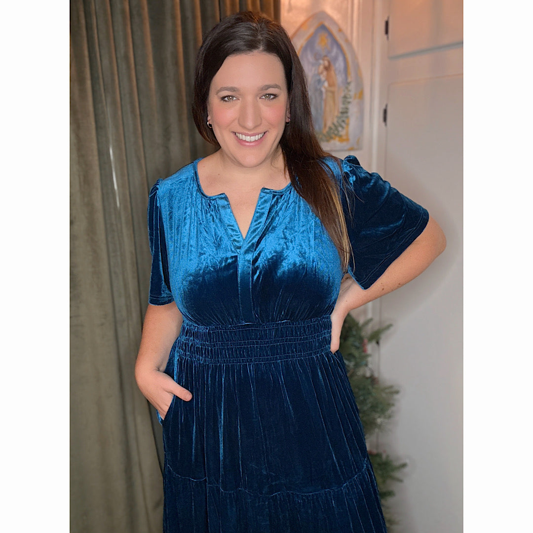 Frosted Velvet Maxi Dress