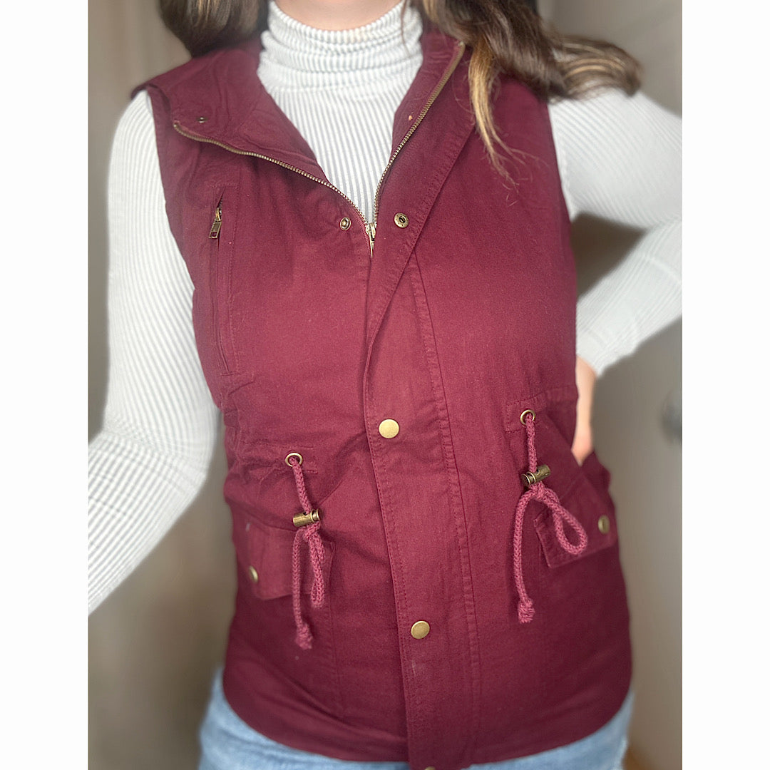 Maroon Hooded Vest