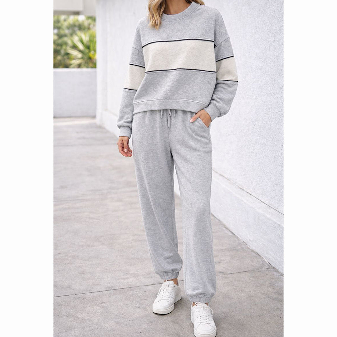 Retro Contrast Stripe Sweatsuit