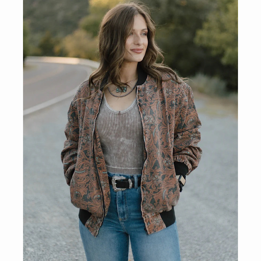 Turquoise Trails Bomber Jacket