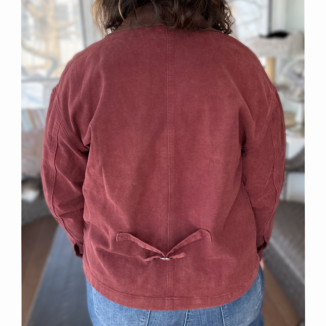 Vintage Maroon Denim Jacket