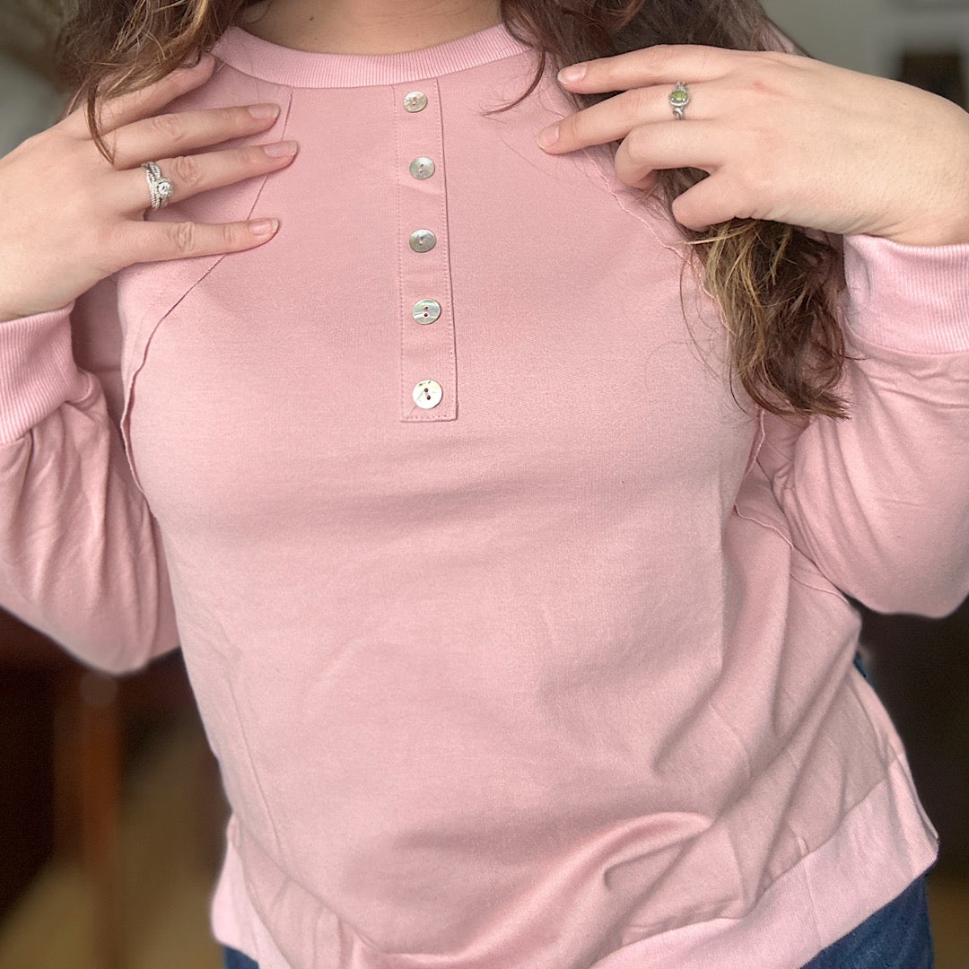 Dusty Pink Henley