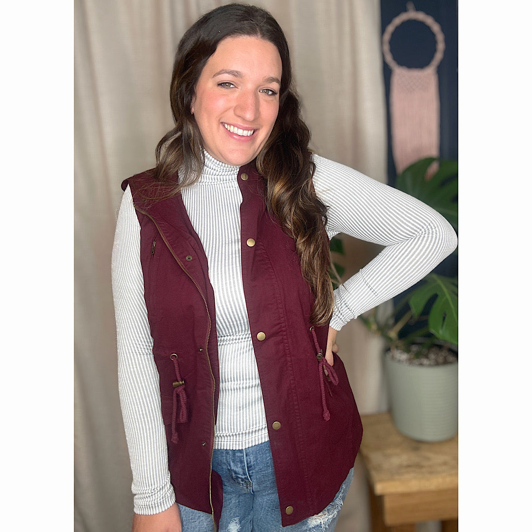 Maroon Hooded Vest