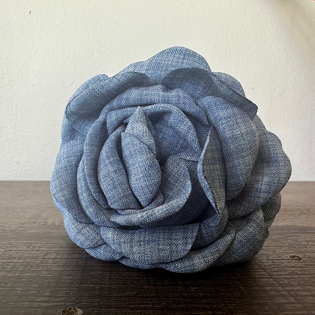 Denim Rose Claw Clip