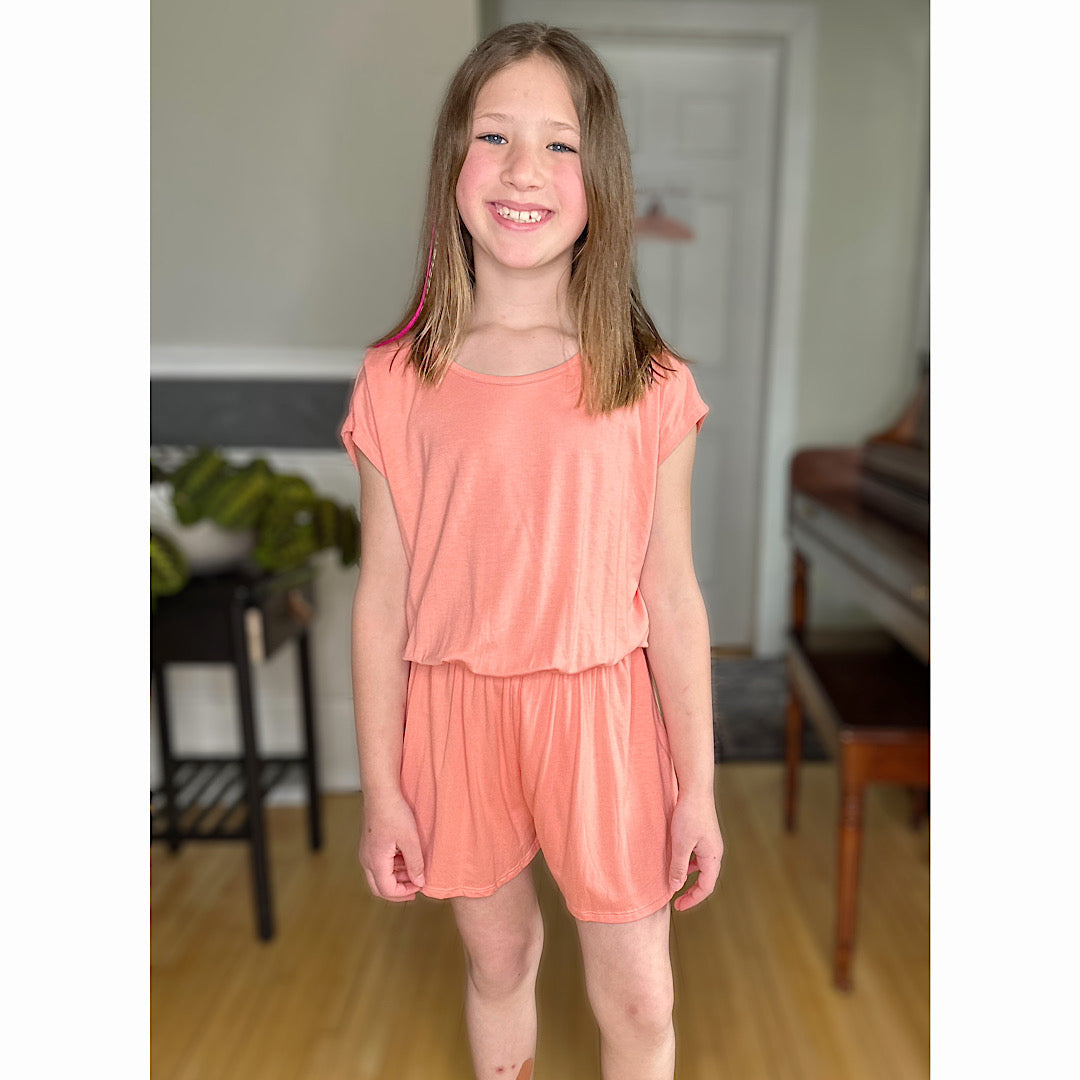 Youth Coral Skort Romper