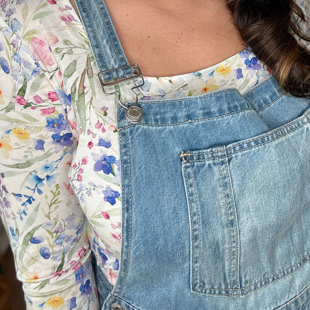 Medium Wash Denim Overalls