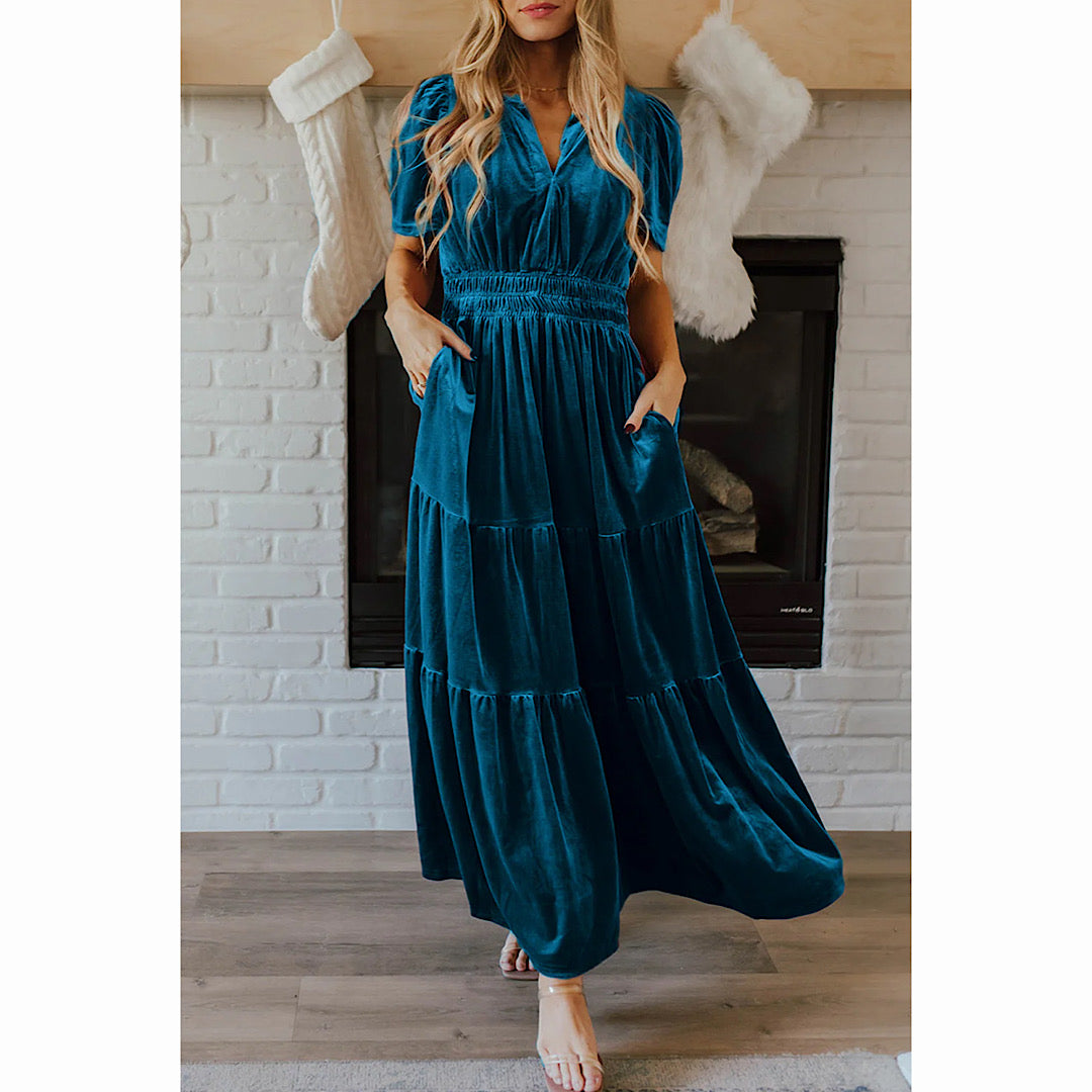 Frosted Velvet Maxi Dress