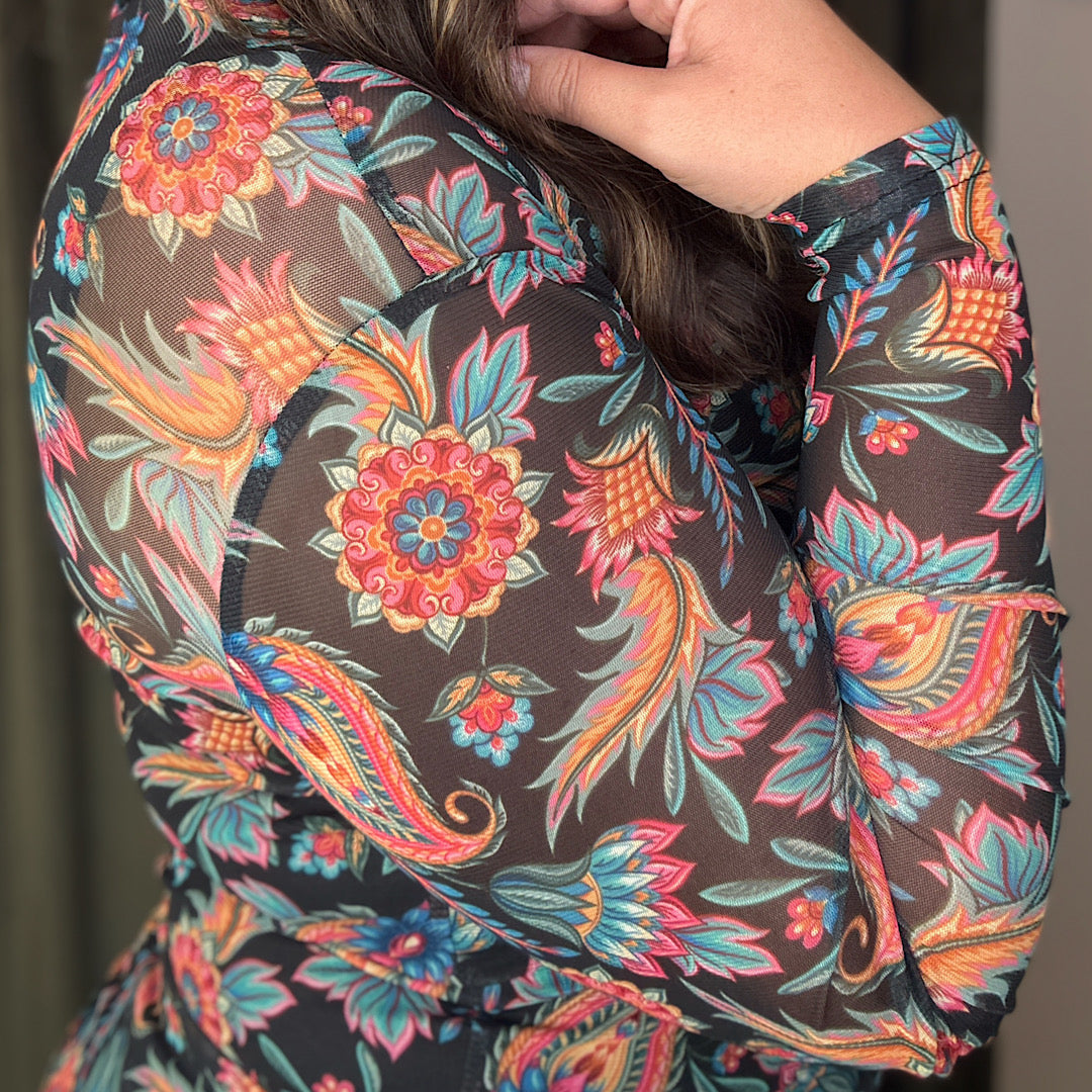 Midnight Paisley Mesh