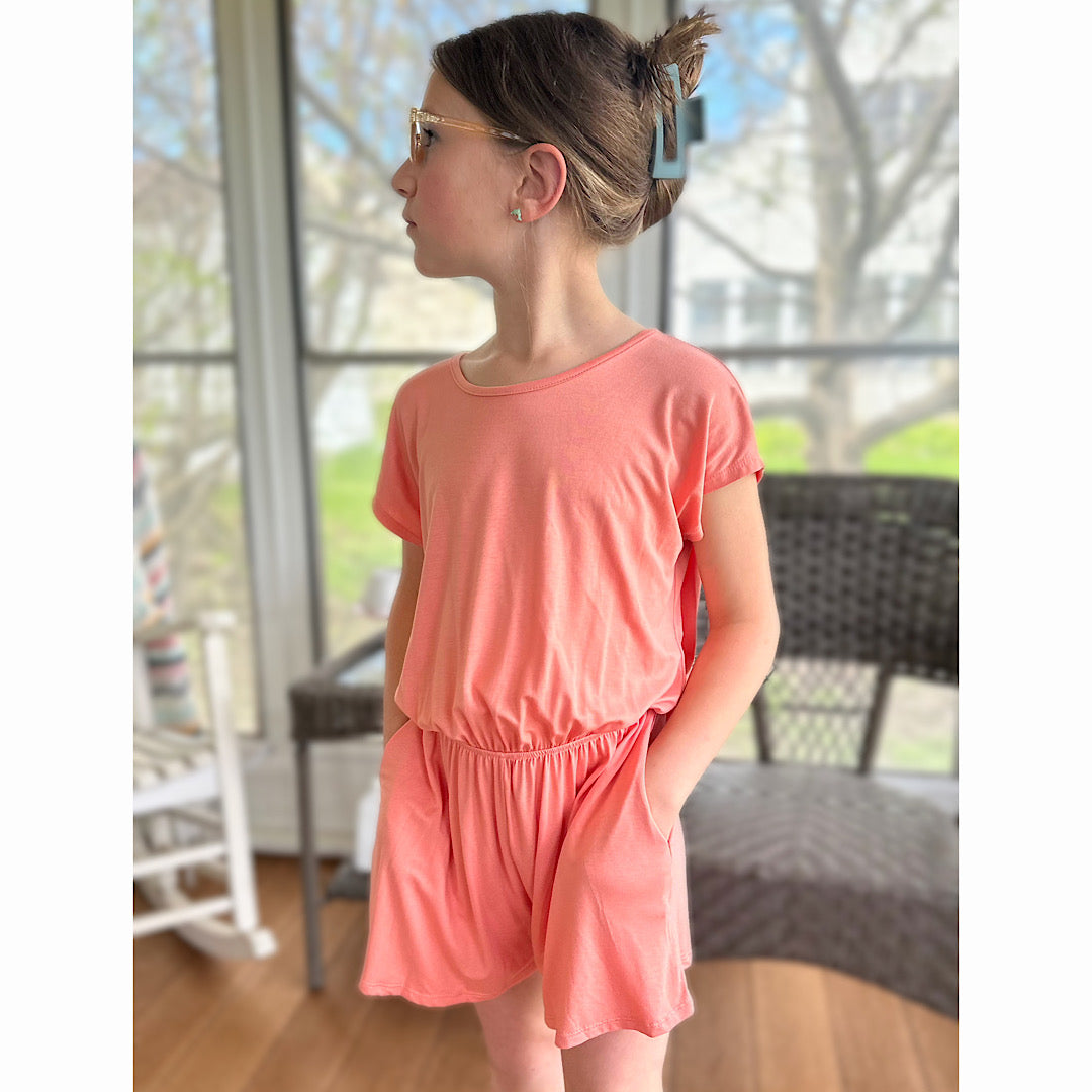 Youth Coral Skort Romper