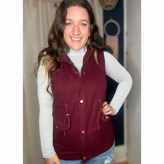 Maroon Hooded Vest