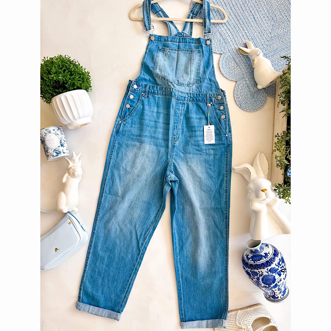 Medium Wash Denim Overalls