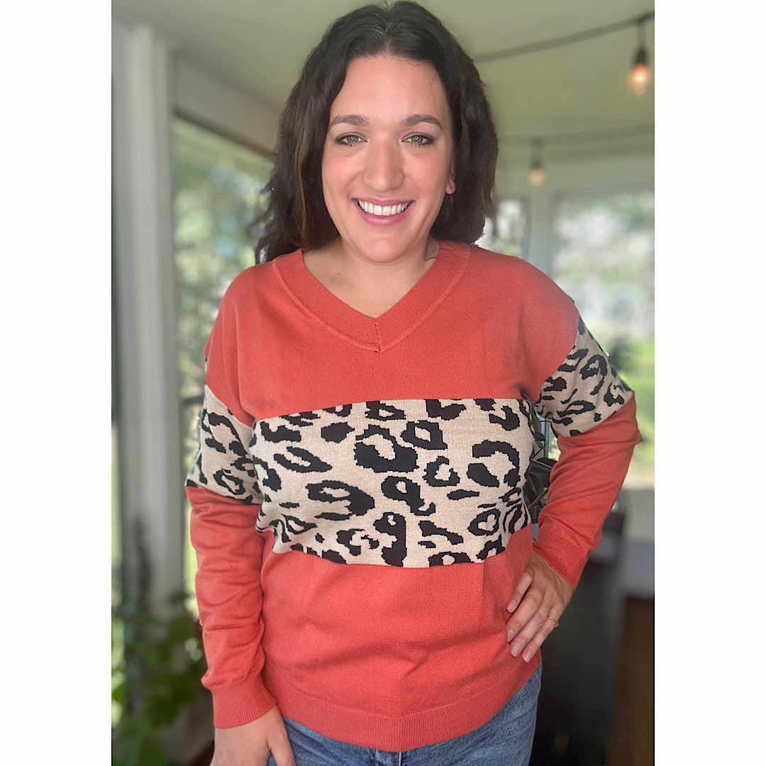 Pumpkin Leopard Sweater