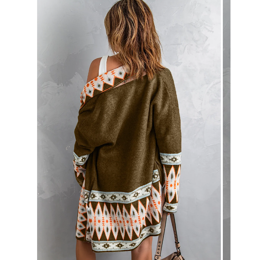 Brown Aztec Cardigan