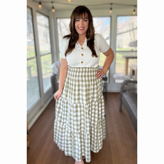 Willow Check Maxi Skirt