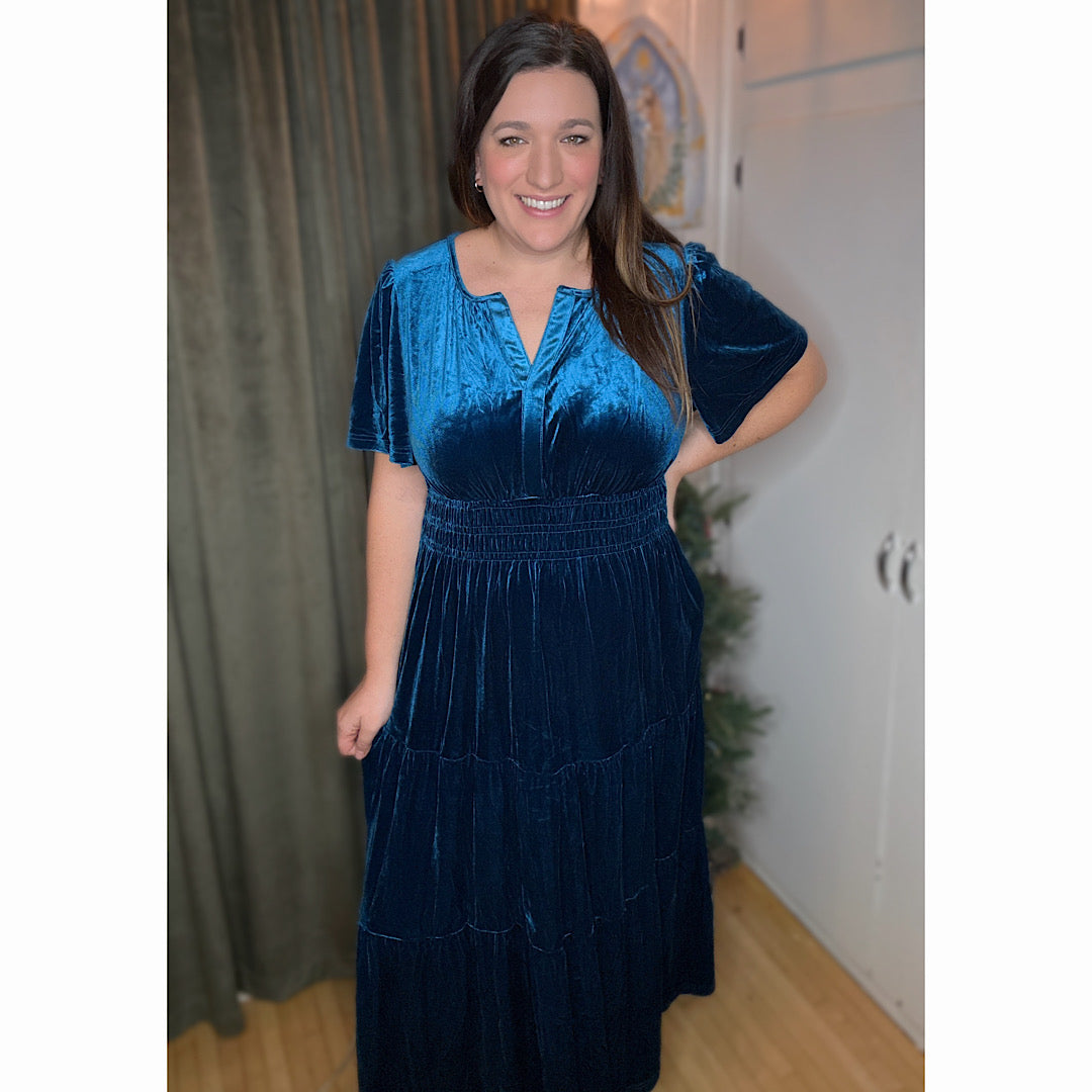 Frosted Velvet Maxi Dress