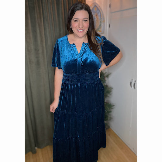 Frosted Velvet Maxi Dress