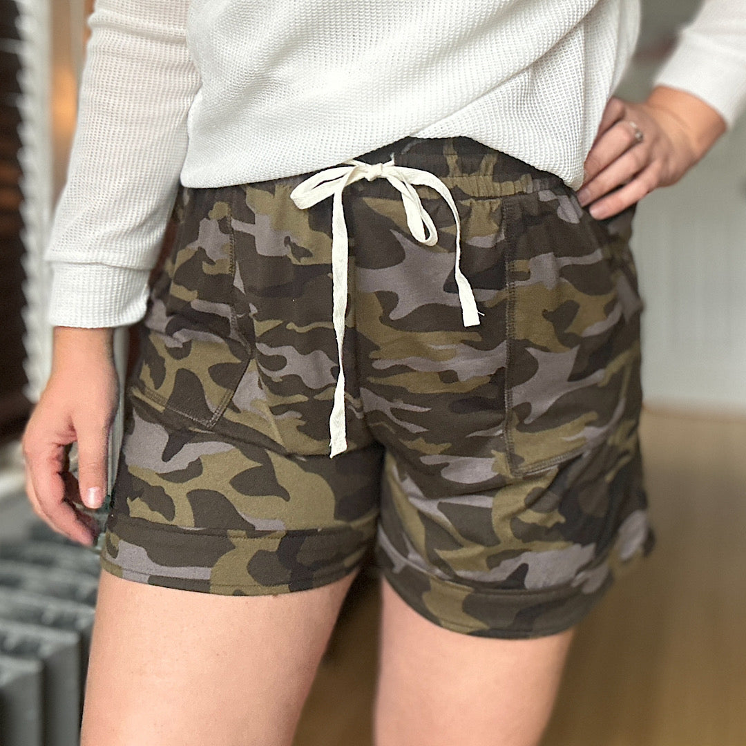 Camouflage Drawstring Shorts