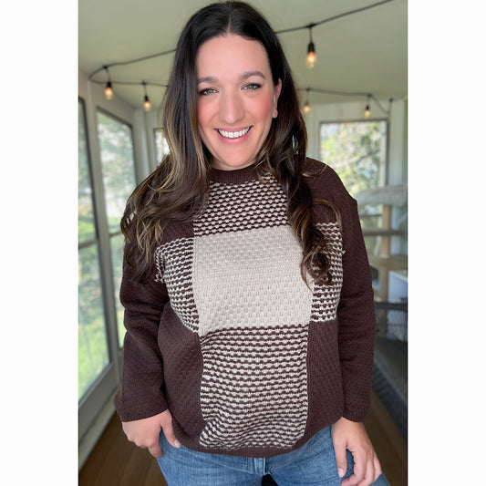 Mocha Check Sweater