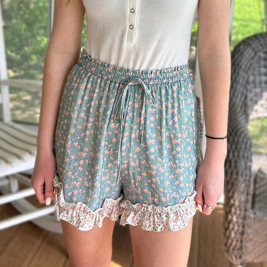 Floral Ruffle Shorts