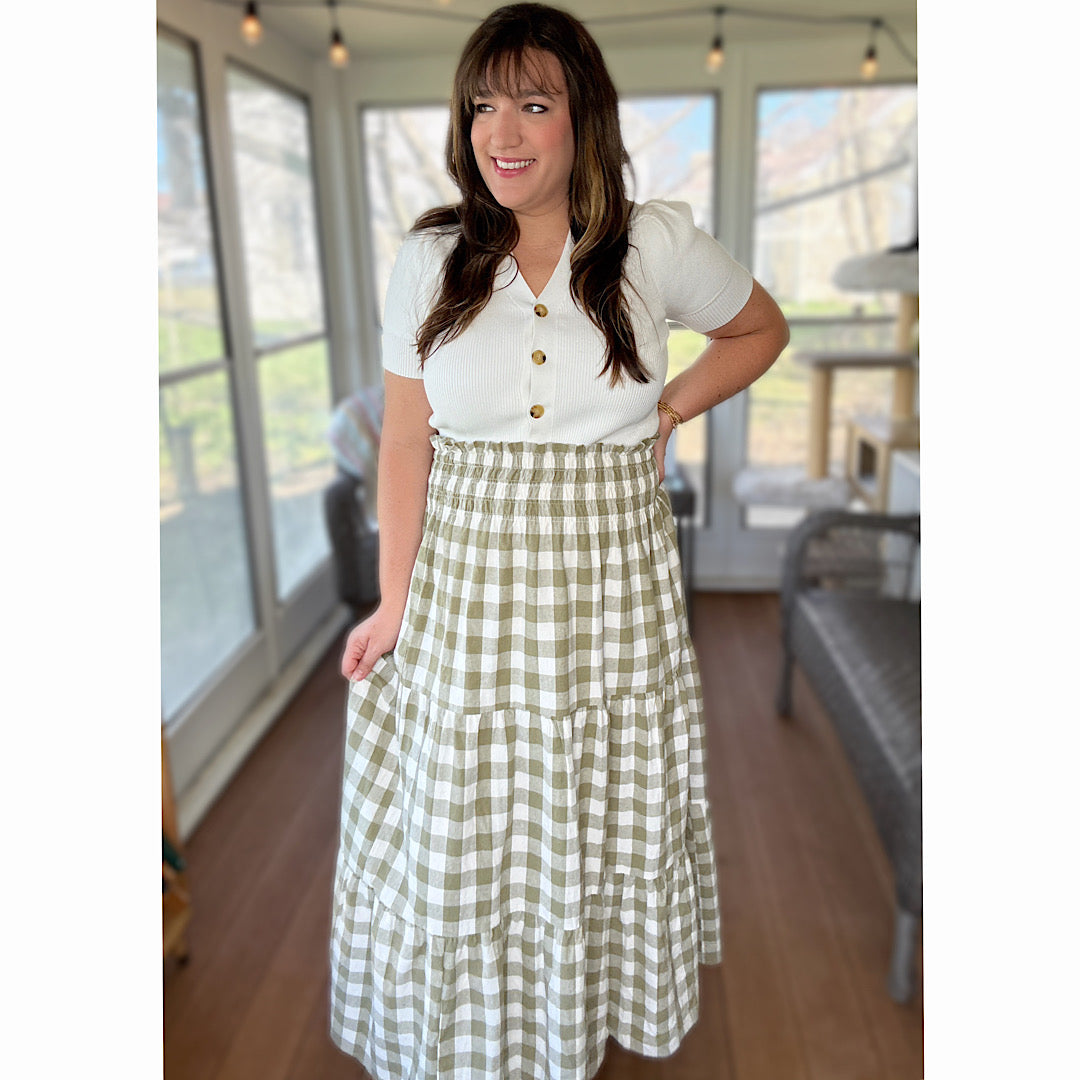 Willow Check Maxi Skirt