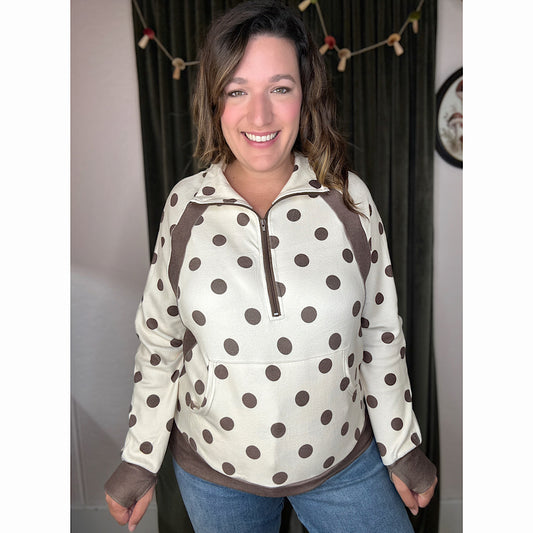 Cocoa Dot Pullover