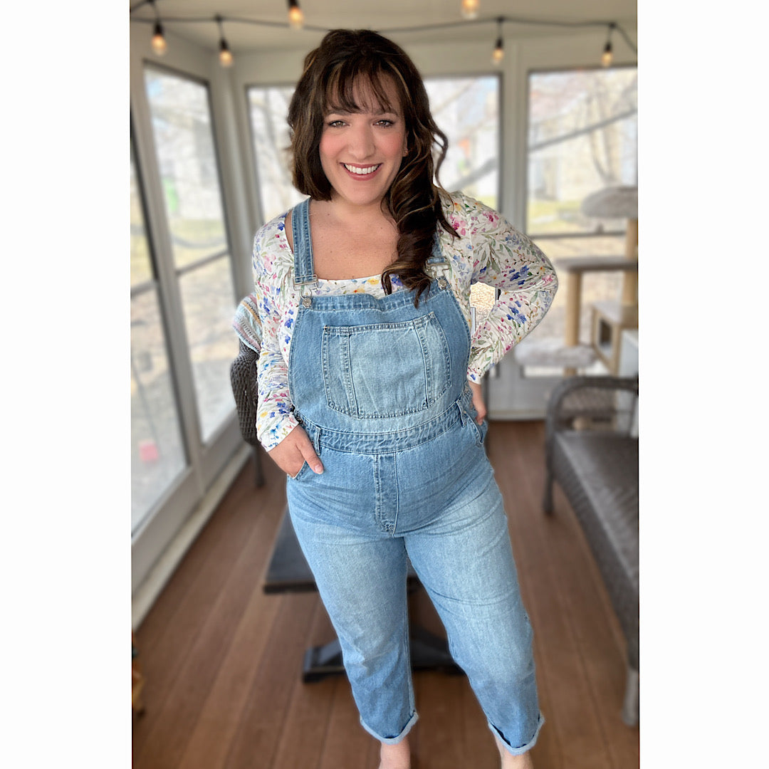 Medium Wash Denim Overalls