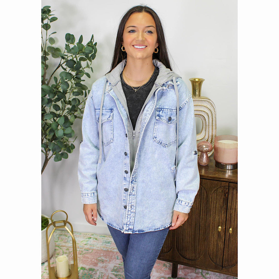 Hooded Denim Jacket